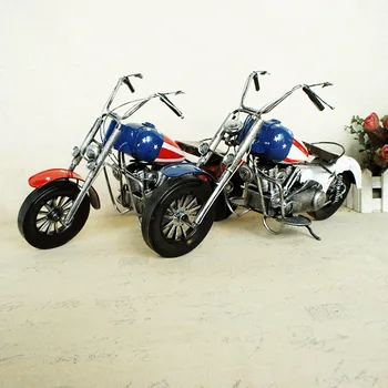 Grandes Feitos à Mão DIY Metal Motocicleta Reino Modelo de Enfeites Para a Decoração Home Colecionáveis Artesanato