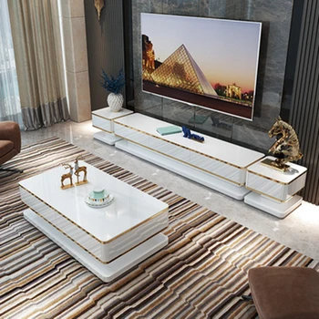 estilo moderno de Alta Sala de estar, móveis de Madeira, de vidro Temperado de Suporte de TV lcd 7653