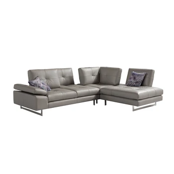 sofá de couro verdadeiro seccionais sala de estar, sofá de canto, móveis para a casa do sofá L forma funcional encosto de cabeça moderna com 6 encosto
