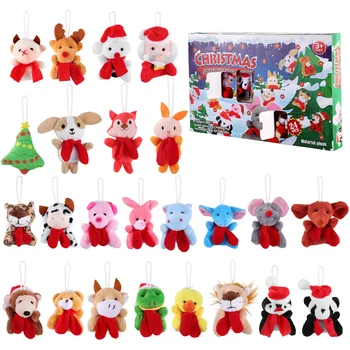 Calendário Do Advento Do Natal Ornamentshanging Contagem Regressiva De Decoração De Árvore De Brinquedos Mini Crianças Partido Encantos Presentes Animal De Pelúcia Favortoy