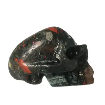 Natural da África do Sangue de Pedra Crânio de Cristal de Quartzo para Venda a Decoração da Casa de Halloween Presente DIY Reiki