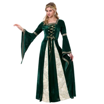 Cosplay Palácio Medieval Vestido de Princesa Adultos Vintage vestido de noite para Mulheres de Festa Sexy Fantasia de Halloween