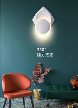 Nordic criativo 360 graus de rotação da lâmpada de parede do quarto de cabeceira lâmpada sala de estudo da iluminação de fundo bar do hotel corredor de luzes