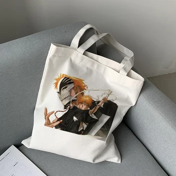 Anime japonês Impresso de Grande Capacidade de Hip-hop de desenhos animados Saco de Lona Punk Shopper Sacos de Harajuku Mulheres Sacos de Ombro, пляжная сумка