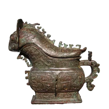 MOZART Bronze Mangong Besta É 29Cm Longo Chinês Tradicional Estilo de Antiguidades e Belas artes Presentes Artesanato
