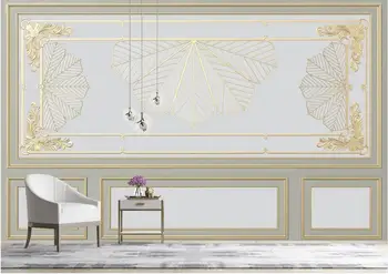 3D personalizado mural de papel de parede moderno e minimalista de ouro da europa em gesso esculpido sofá PLANO de fundo de parede decoração, papel de parede